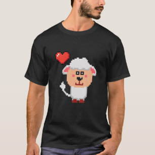 T-shirt Vidéogame 8 bits Retro Sheep Joueurs amusants Pixe