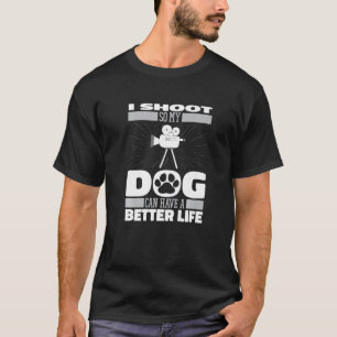 T-shirt Vidéographe de chien Cameraman Vidéographie de chi