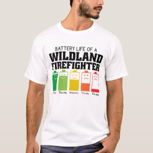 T-shirt Vie Batterie D'Un Pompier Wildland