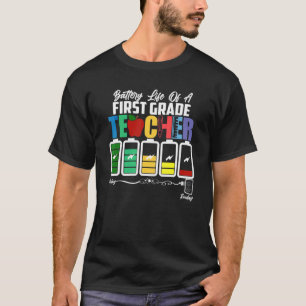 T-shirt Vie De Batterie D'Un Enseignant De Première Classe