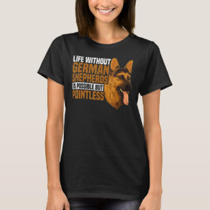 T-shirt Vie de berger allemand avec bergers allemands
