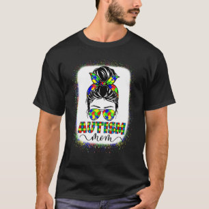 T-shirt Vie de maman autiste Cheveux Bun en désordre Puzzl