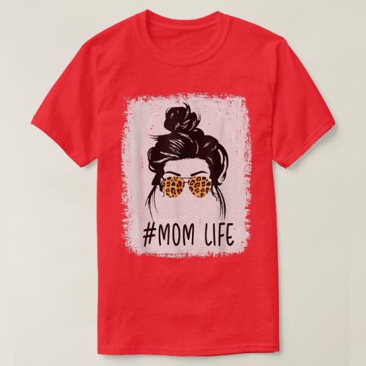 T-shirt Vie de maman classique avec Leopard Motif Shades C (Design devant)