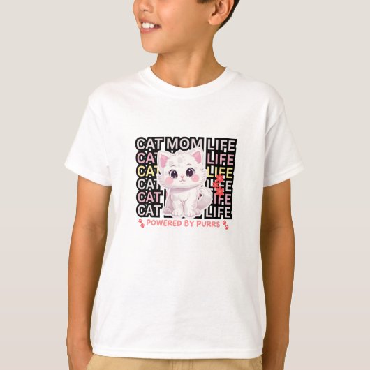 T-shirt Vie de maman de chat drôle (Devant)