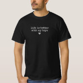 T-shirt Vie de maman de garçon simple et parent (Devant)