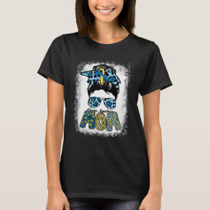 T-shirt Vie de maman décolorée Bun sale Sensibilisation au
