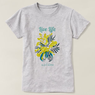 T-shirt Vie en fleurs entières fleurs de boucherie jaune c