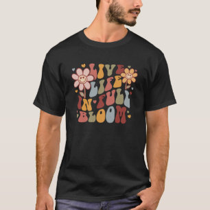 T-shirt Vie En Pleine Fleur De Coeur En Fleurs Retro W