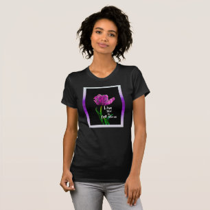 T-shirt vie en pleine fleur violet & noir art