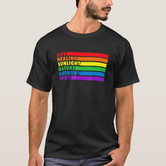 T-shirt Vie Guérison Soleil Nature Harmonie Esprit Lgbt F (Devant)