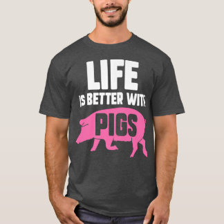 T-shirt Vie Meilleure avec les cochonsPigletPig Lover Prem