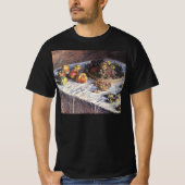 T-shirt Vie morte avec pommes et raisins par Claude Monet (Devant)