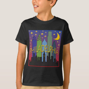 T-shirt Vie nocturne d'horizon de Philadelphie