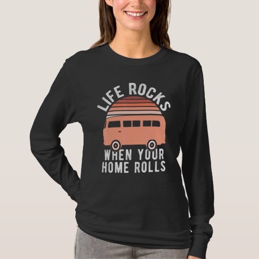 T-shirt Vie Rocks Quand Votre Maison Roule - Camping Van L (Devant)