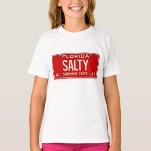 T-shirt Vie Salée Rétro Filles Plaque d'Immatriculation Fl