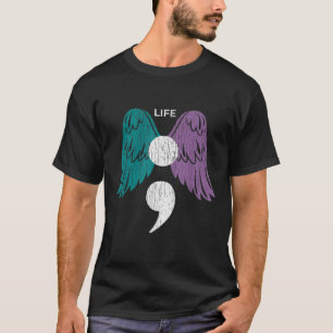 T-shirt Vie Semicolon Ailes Sensibilisation au suicide San