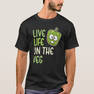 T-shirt Vie Vivante Sur Le Véguin Vegetable Poivre Vegan L