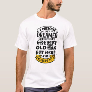 T-shirt Vieil Homme Grincheux Drôle