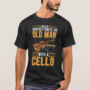T-shirt Vieil homme violoncelliste grand-père joueur de vi