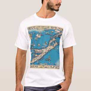 T-shirt Vieille carte vintage des îles de Bermudes