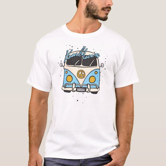 T-shirt vieille voiture - bleu (Devant)