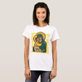 T-shirt Vierge byzantine moderne Marie et enfant religieus (Devant entier)