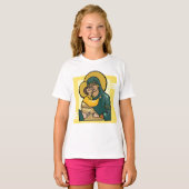 T-shirt Vierge byzantine moderne Marie et enfant religieus (Devant entier)