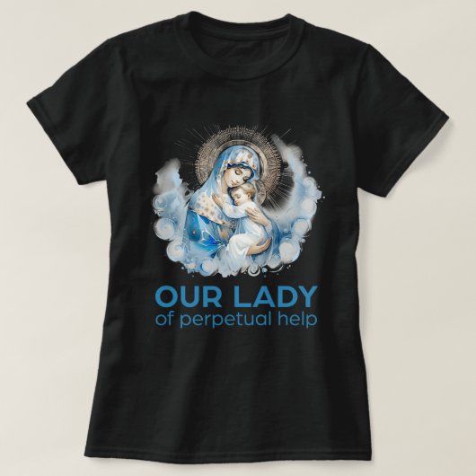 T-shirt Vierge catholique Marie Notre-Dame de l'aide perpé (Design devant)