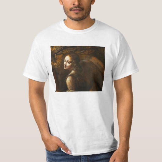 T-shirt Vierge de Leonardo da Vinci de l'ange de roches (Devant)