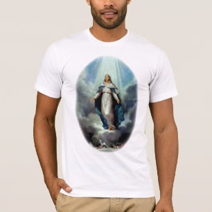T-shirt Vierge Marie béni a laissé l'éclat léger sur Thee