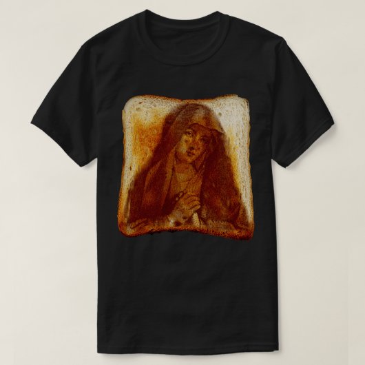 T-shirt Vierge Marie sur toast (Design devant)