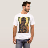 T-shirt Vierge noire Marie Icône Pologne Notre Dame (Devant entier)