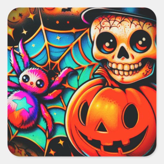 T-shirt Vierkante Sticker (Voorkant)