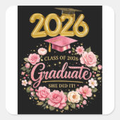 T-Shirt Vierkante Sticker (Voorkant)