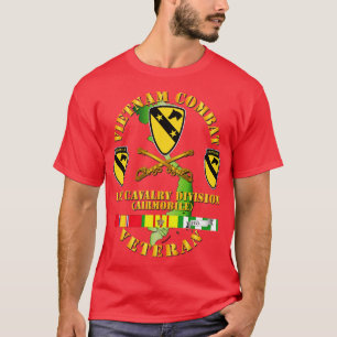 T-shirt Vietnam Combat Vétérinaire avec 1ère Cav DUI