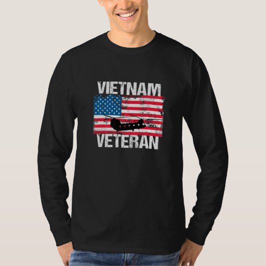 T-shirt Vietnam Veteran Transport Helicopter  US Flag (Devant)