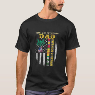 T-shirt Vietnam Vétérinaire Drapeau américain Fiers Papa T