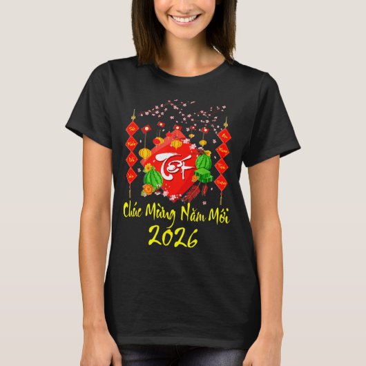 T-shirt Vietnamese Lunar New Year 2026 Tet Viet Chuc Mung  (Devant)