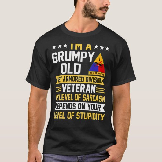 T-shirt Vieux 1 re division blindée Ancien Père Jour (Devant)