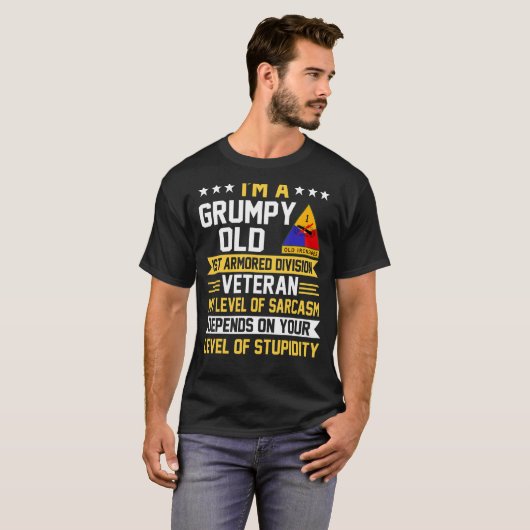 T-shirt Vieux 1 re division blindée Ancien Père Jour (Devant entier)