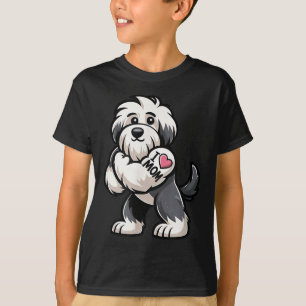 T-shirt Vieux anglais Sheepdog I Love Maman Funny Chien Ta