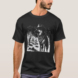T-shirt Vieux bergers allemands cow-boys UFO western drôle