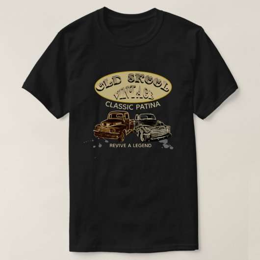 T-shirt Vieux camions classiques de patine de Skool - (Design devant)