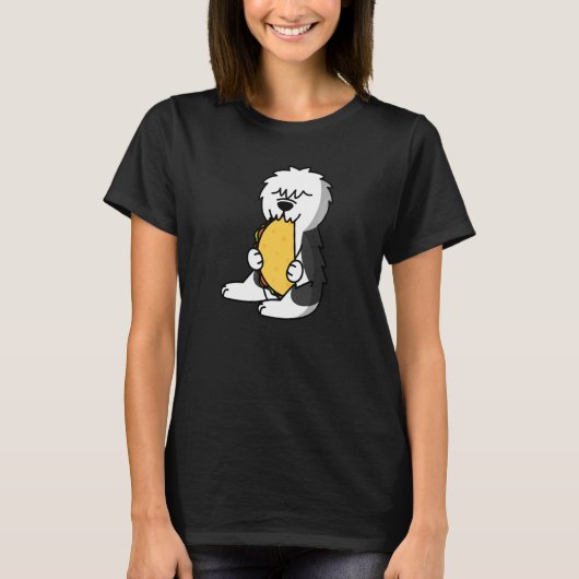 T-shirt Vieux Chien De Manger Un Chien Taco (Devant)