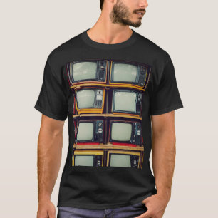 T-shirt Vieux écran noir de télévision rétro