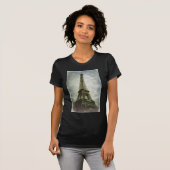 T-shirt Vieux effet photo Tour Eiffel Paris (Devant entier)