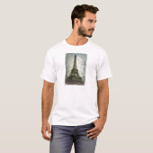 T-shirt Vieux effet photo Tour Eiffel Paris (Devant entier)