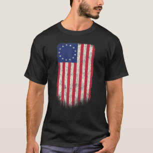 T-shirt Vieux Gloire Premier Américain Betsy Ross Drapeau