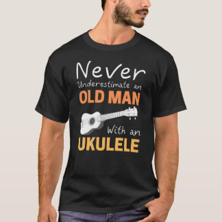 T-shirt Vieux homme avec Ukulele
