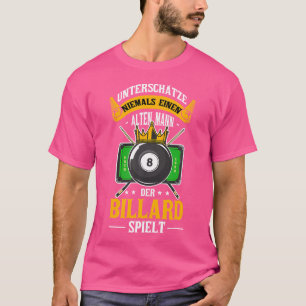 T-shirt Vieux Homme Billiard Joueur Grand-Père Père Billia